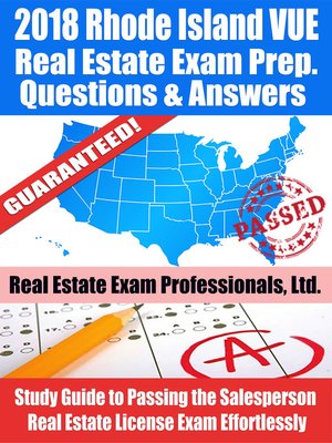 cover image of 2018 Rhode Island VUE Real Estate Exam Prep Questions and Answers